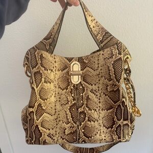 Michael Kors Snake Embossed Leather Shoulder Bag